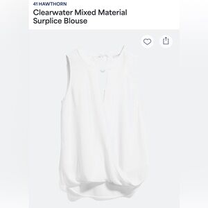 Clearwater Mixed Material Surplice Blouse
